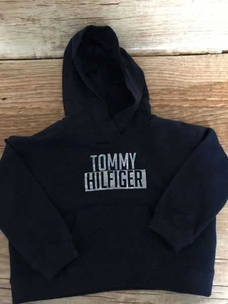 Tommy Hilfiger Navy Hooded Sweatshirt with Logo on Front