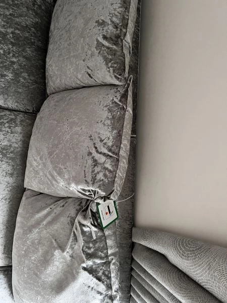 L shaped crushed velvet sofa