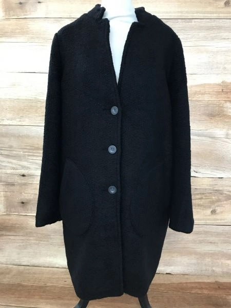 Heine Black Thick Material Mid Length Coat
