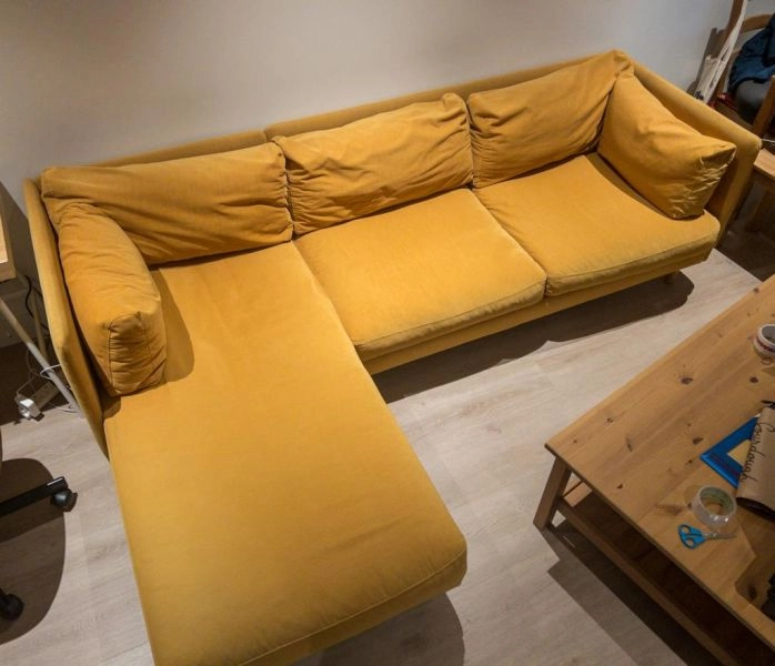 3 seater sofa -color: mustard-