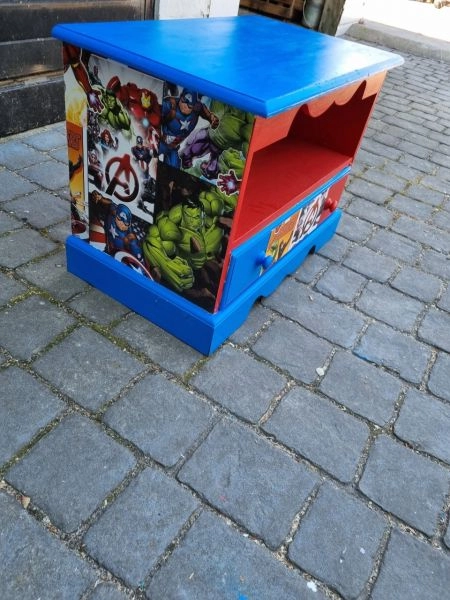 Avengers themed upcycled Tv / Game console table.