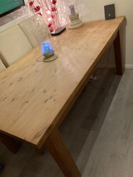 6ft hand made dining table in pine