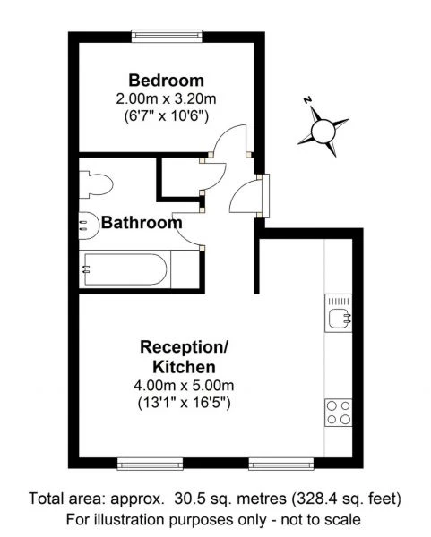 1 bedroom flat, 62 Flat C Fleet Road Hampstead London