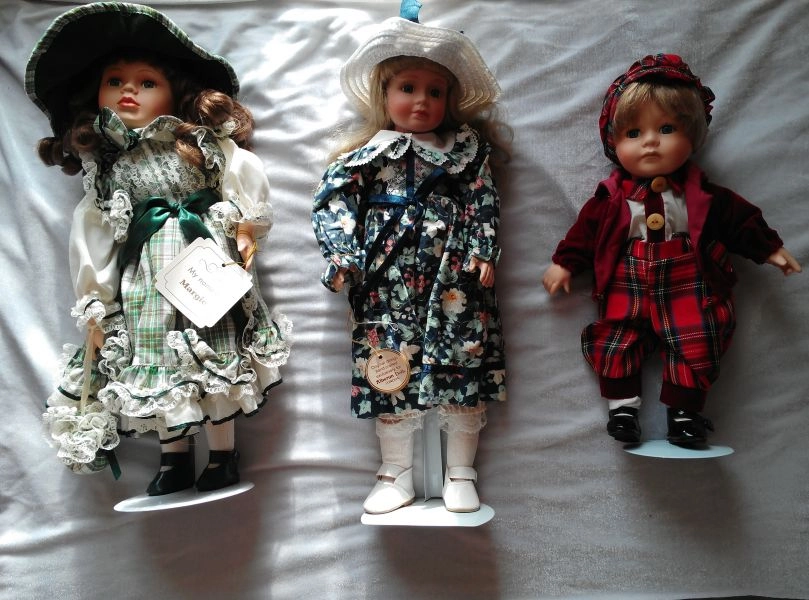 Porcelain Display Dolls with Stands