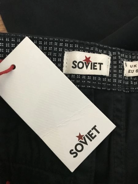 Soviet Dark Navy Cropped Chino Style Trousers