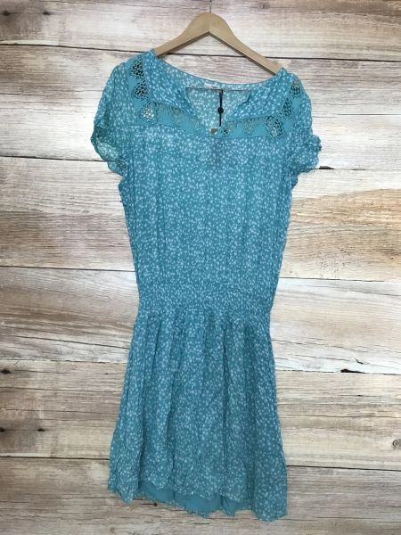 Hush Teal Star Print Capped Sleeve Summer Dress
