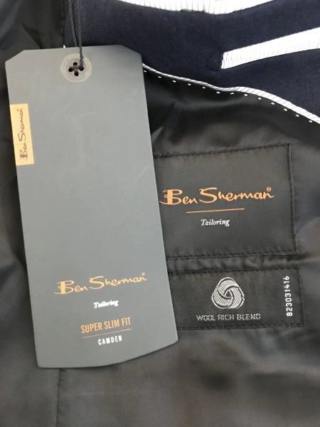 Ben Sherman Navy Super Slim Fit Tailored Blazer