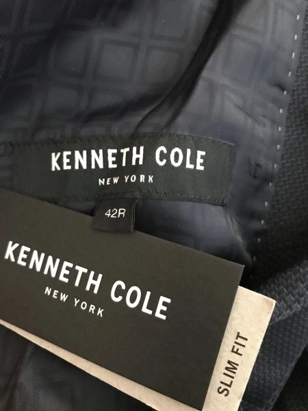 Kenneth Cole Black Long Sleeve Slim Fit Suit Jacket