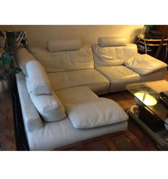 4 seater cream leather corner sofa