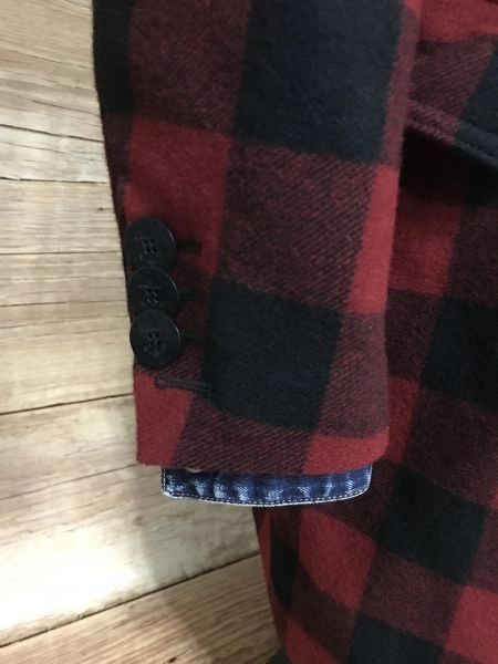 Dsquared2 Red and Black Canadian Check Double Breasted Long Length Jacket