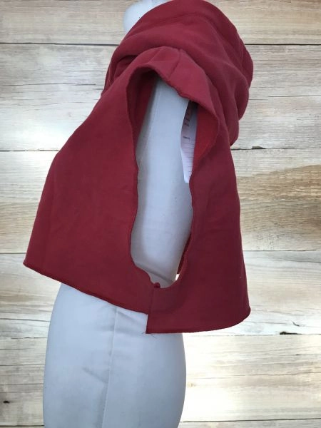 Red Sleeveless Hooded Cropped Top