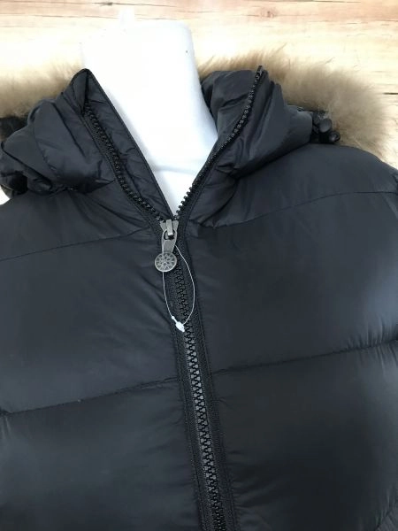 Pyrenex Black Authentic Mat Fur Quilted Coat