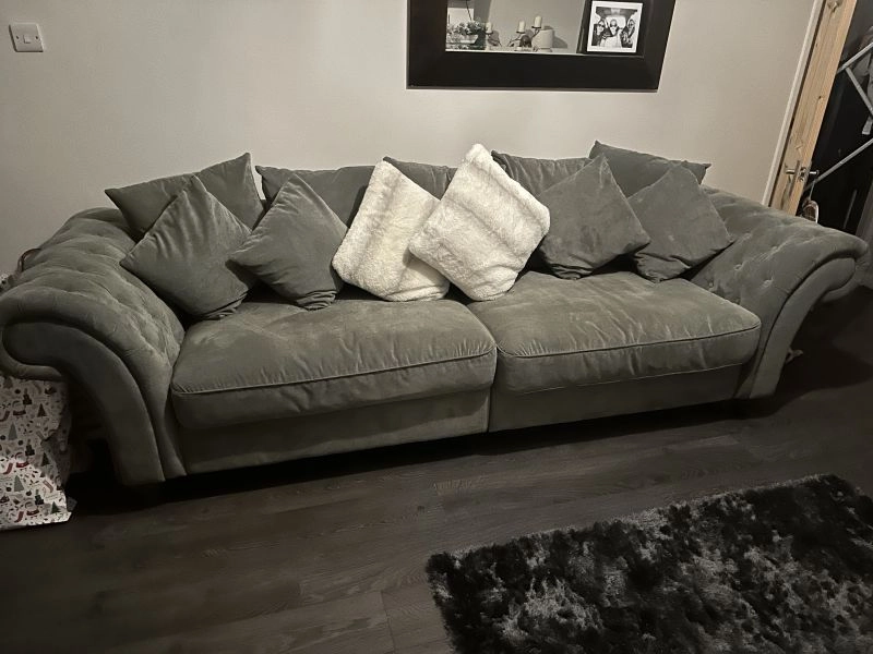 Chesterfield sofa and armchair