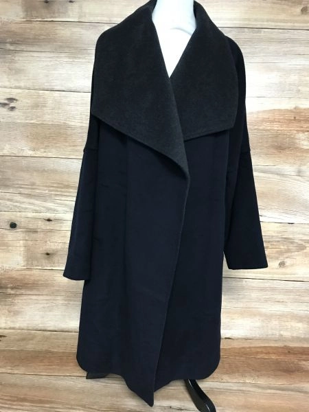 Phase Eight Black Coat with Oversized Collar