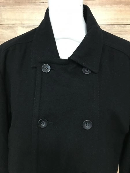 Black Rivet Black Short Length Double Breasted Coat