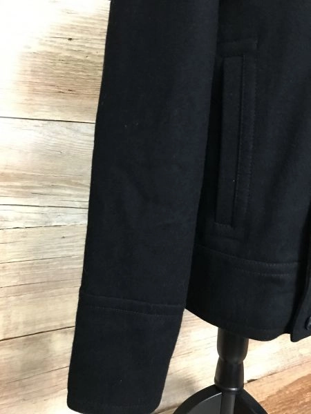Black Rivet Black Short Length Double Breasted Coat
