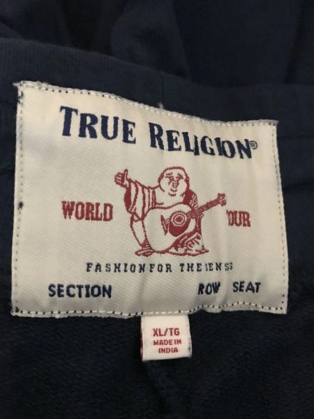 True Religion Navy Classic Logo Jogging Bottoms