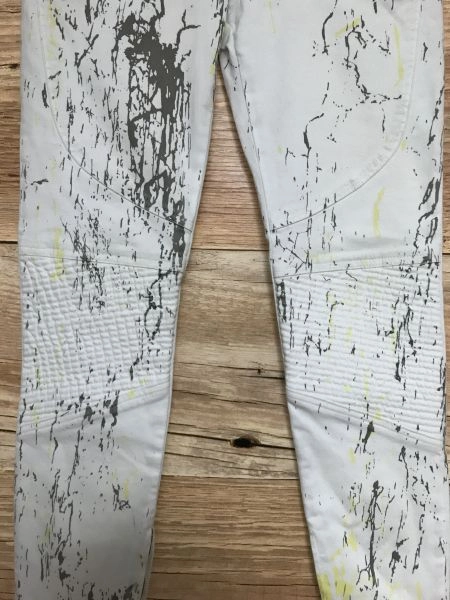 Just Cavalli White Paint Splattered Cropped Jeans