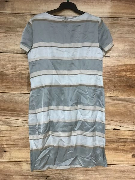 Betty Barclay White, Grey and Blue Short Sleeve Dress