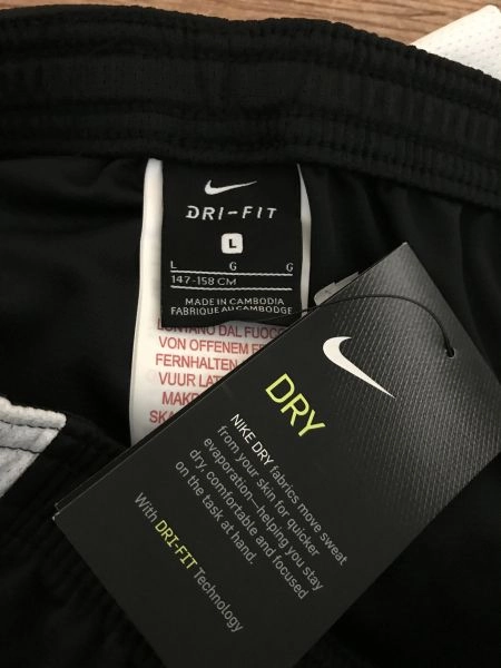 Nike Black and White Dri-Fit Sports Shorts