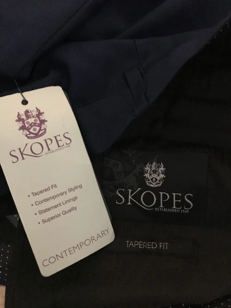 Skopes Navy Tapered Fit Suit Trousers