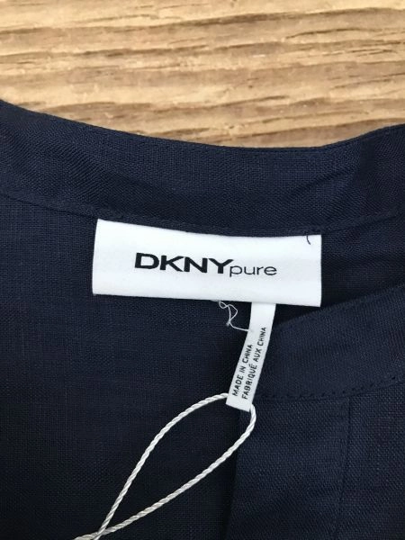 DKNY Pure Navy and White Handkerchief Hemline Dress