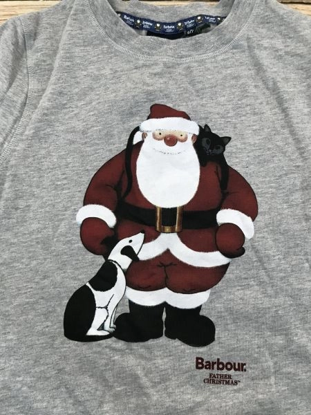 Barbour Grey Father Christmas Long Sleeve Top