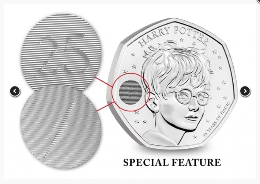 HARRY POTTER 50P UNCIRCULATED COIN SET OF THREE COINS