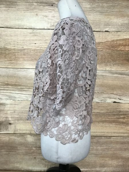 Gina Bacconi Pink Laced Crochet Top