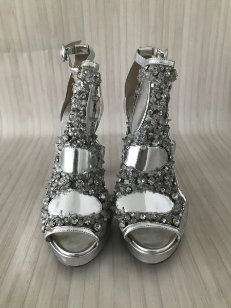 moschino Heeled sandals in silver