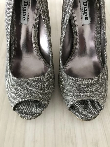 Dune Peep toe sparkly court shoes