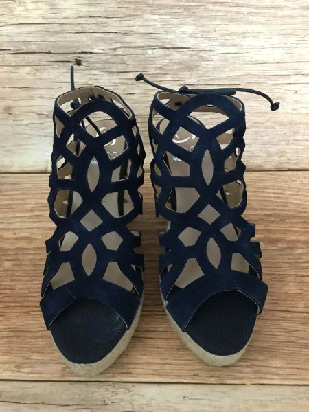 kanna Navy Blue wedge shoes