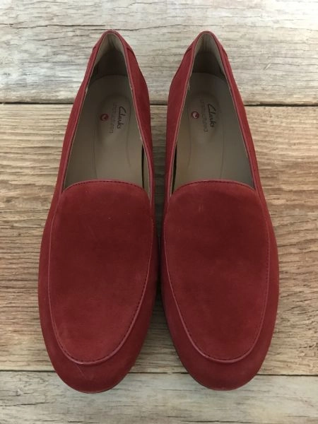 Clarks Red suede Loafers