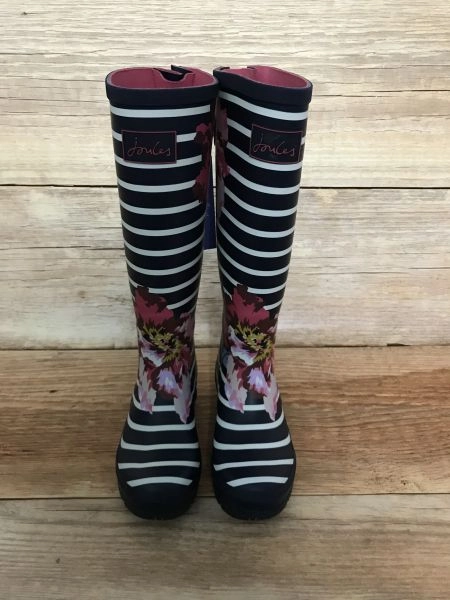 JOULES Floral striped wellie boots