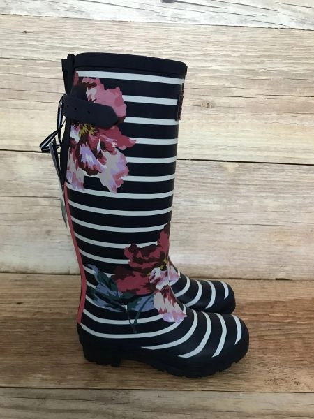 JOULES Floral striped wellie boots