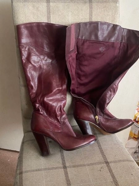 Ladies Burgundy Leather Boots in for sale
