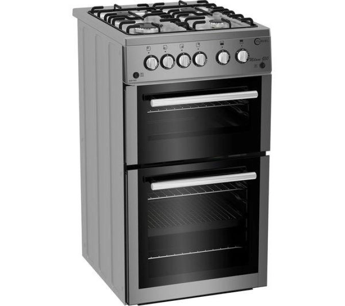 FLAVEL FREESTANDING 50CM GAS COOKER-SILVER+4 BURNERS-NEW