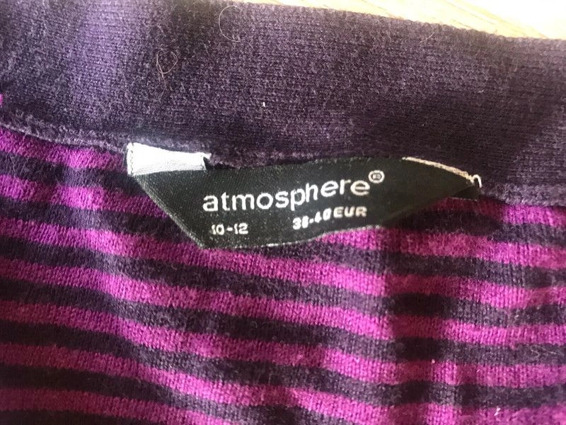 Women’s Viscose/Cotton Blend Purple Striped Cardigan By Atmosphere Size 10-12