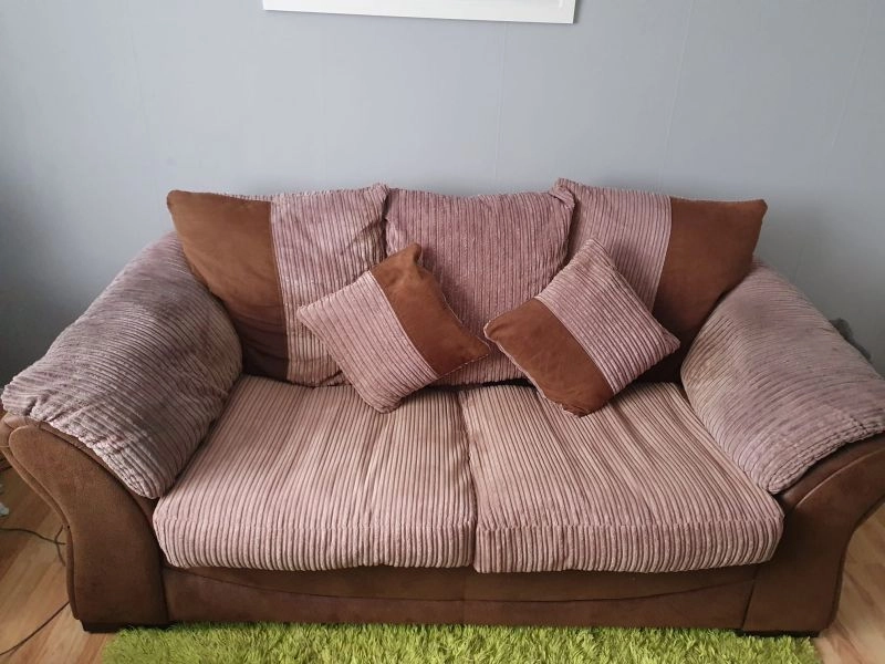 Brown jumbo cord sofa-bed
