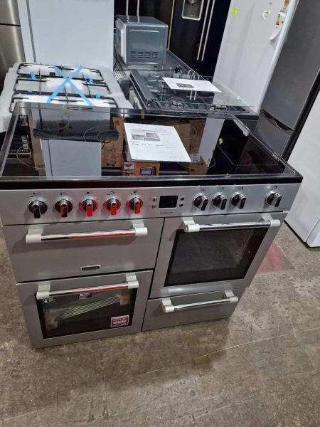 Leisure Cookmaster 100cm Silver/Chrome Electric Ceramic Range Cooker! NEW EX DISPLAY WITH WARRANTY!