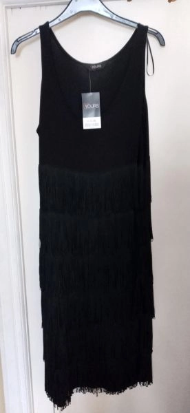New with tags - Yours Black 1/2 Fringed Dress Size 16