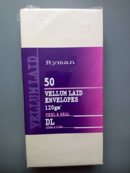 Ryman Vellum Laid Paper and matching envelopes