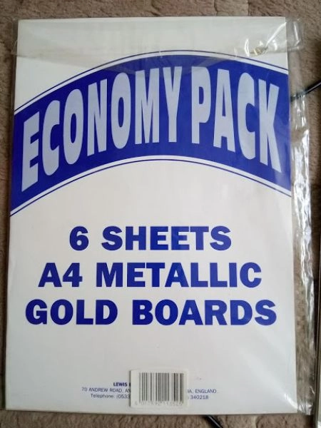 New A4 Metallic Gold and SIlver boards packs of 6