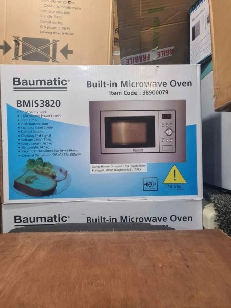 New boxed baumatic 17 litres built in stainless steel microwave- sinple and efficient, only few left