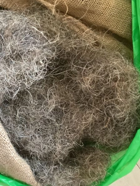 Horsehair and mixed animal hair for upholstery