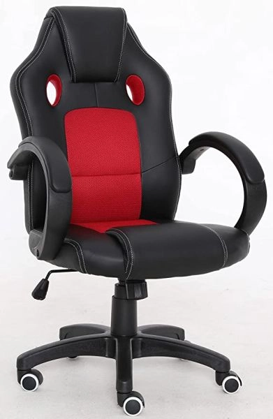 Millhouse New Designed Racing Sport Swivel with Back Support Office Gaming Chair X2710S [Black-Red]