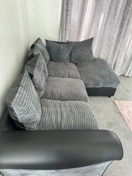 Harry Fabric Corner Chaise Sofa - Charcoal