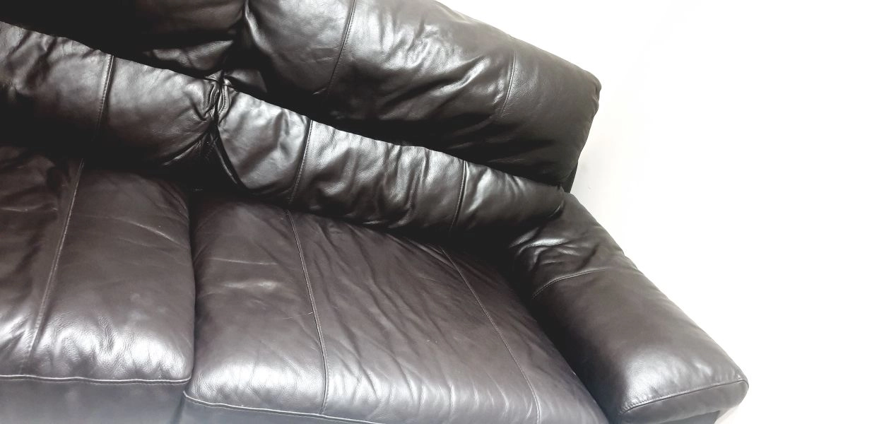 Large real leather 3 setter sofas