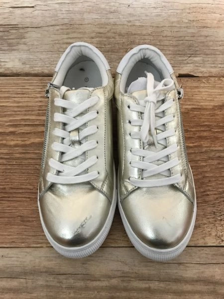 Kaleidoscope Gold Tone Leather Trainers