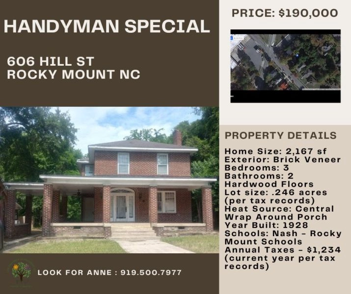 606 Hill St Rocky Mount NC - FOR SALE $190,000